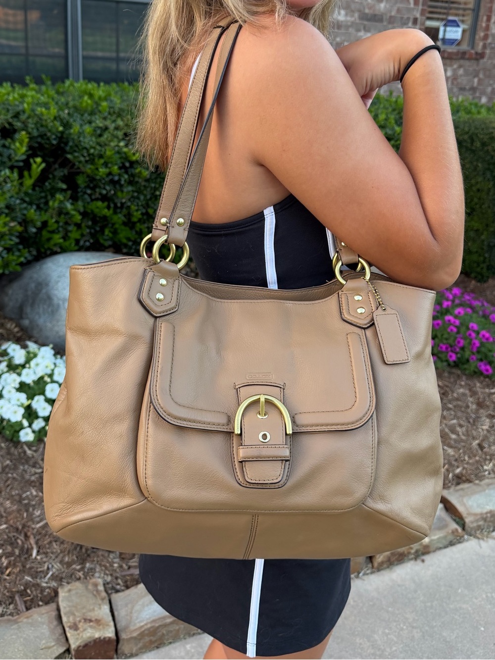 COACH Campbell Belle Carryall Tote Satchel in Camel w/Hangtag F24961